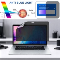 22.5 °   Filter Privasi Anti Mata-mata Perekat Penuh Anti Cahaya Biru Anti Gores Pelindung Layar untuk Macbook Pro TouchBar 15.4" A1990