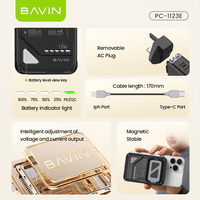 BAVIN Li-Polymer PC1123E Plug Uk 10000mah Holder Wireless Power Bank Avec Câble De Charge