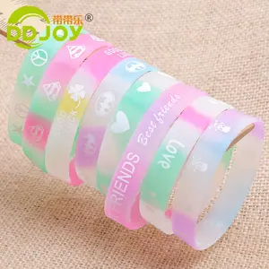 Waterproof Adult Child Silicone Bracelet With Custom Logo Debossed/Embossed/Surface Printing Plated Stone Material For Jewelry