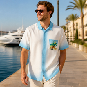 Camicia da Baseball da Uomo con Stampa 3D Tropicale, Asciugatura Rapida, in Poliestere, Colletto Camp, Manica Corta, Abbottonata, Casual Estiva - Product Image 6