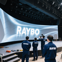 RAYBO P1.9 P2.6 P3.9 kapalı açık akıllı kavisli kiralama olaylar IP65 Video duvar paneli alışveriş merkezleri için asla siyah LED ekran