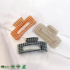 Pinza de Pelo Unisex de Acetato con Diseño Cuadrado Hueco Estilo Coreano, con Pedrería, Personalizable, de Alta Calidad, Accesorio para el Cabello de Verano - Product Image 5