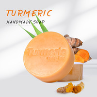 100G Planta de cúrcuma Aceite esencial Jabón hecho a mano puro Sin etiqueta Jabón de limpieza de baño orgánico natural