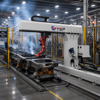 Robot Sel Las MIG Otomatis untuk Rangka Chassis Trailer Industri Otomotif