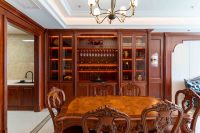 Armoire à vin en bois de luxe, taille personnalisée, meuble de salle à manger, armoire de présentation moderne en bois massif de style américain