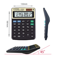 Calculatrice scientifique programmable CTIFREE, accessoires de bureau et scolaires, 12 chiffres, calendrier, double alimentation, plastique