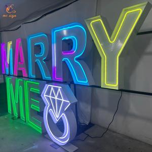 Lettres lumineuses LED personnalisées <span class=keywords><strong>en</strong></span> usine, numéros lumineux RGB pour extérieur, pour fournitures de fête de remise des diplômes, décoration d'événements de mariage - Product Image 3