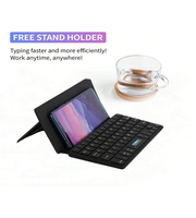 Keyboard Mini nirkabel portabel, Keyboard lipat BT Mini dapat dilipat Ultra ramping, Keyboard lipat Travel untuk ponsel I.Pad Mac Android