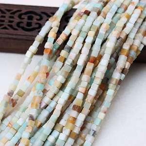 Cuentas espaciadoras <span class=keywords><strong>de</strong></span> cubo Natural, 4x4mm, cuarzo rosa, lapislázuli, piedras preciosas, cuentas cuadradas sueltas para fabricación <span class=keywords><strong>de</strong></span> joyas DIY, 38cm/hebra - Product Image 3