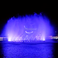 Fontaine musicale extérieure lumineuse DMX512 DEWY, fontaine dansante, fontaine de jardin pour projet de décoration paysagère de piscine