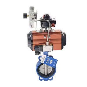 Shanghai Hugong Pneumatic Wafer Butterfly Valve D671X-16Q Stainless Steel Double Acting Centerline Soft <b>Seal</b> DN50-DN250 - Product Image 2