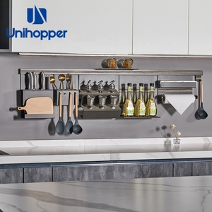 Unihopper fabbrica nordic nero 2 tier cucina a <span class=keywords><strong>parete</strong></span> rack di stoccaggio <span class=keywords><strong>portaspezie</strong></span> - Product Image 6