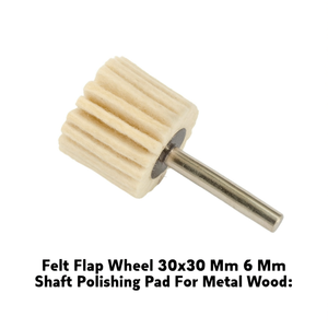 Felt Flap Wheel 30x30 Mm 6 Mm Shaft Polishing Pad For Metal Wood - Product Image 2