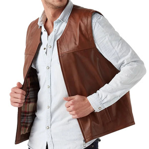 Chaleco de Cuero para Hombre, Tejido Transpirable, Cómodo, Informal, Ligero, Precio Razonable, Hecho en Fábrica - Product Image 3