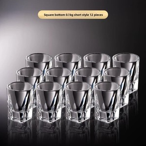 Nueva Copa de Vino de Vidrio Grueso, Diseño Especial, Base Cuadrada, Resistente, para Uso Doméstico - Product Image 4