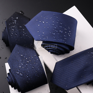 Cravates de luxe pour hommes d'affaires résistantes aux taches <span class=keywords><strong>Cravate</strong></span> à chevrons en soie imperméable pour hommes - Product Image 2