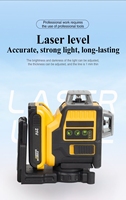 Niveau laser rotatif industriel de qualité DIY, 360°, faisceau laser vert 2 mm, trépied, auto-nivelant, batterie au lithium, construction, aménagement paysager