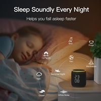 Réveil Portable Dimmable Night Lights 20 Sons Apaisants Bruit Blanc Horloge De Table De Bureau pour Enfants Chevet Chambre