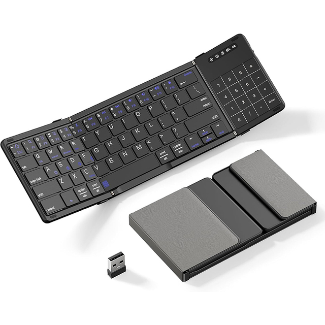 Hot Sale Portable BT Wireless Foldable Keyboard Scissor Supports 4 Devices Connection Compatible for Windows IOS Mac OS System