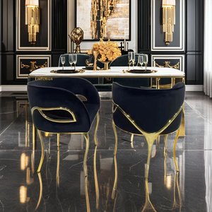 Silla <span class=keywords><strong>de</strong></span> <span class=keywords><strong>Comedor</strong></span> <span class=keywords><strong>de</strong></span> Acero Inoxidable Dorado <span class=keywords><strong>de</strong></span> Lujo Personalizada Furnistyle, Silla <span class=keywords><strong>de</strong></span> Vestidor <span class=keywords><strong>de</strong></span> Alta Calidad para Villa, Silla <span class=keywords><strong>de</strong></span> Tela <span class=keywords><strong>de</strong></span> Terciopelo con Respaldo Alto - Product Image 6