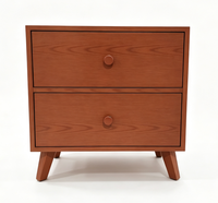 Table de chevet en contreplaqué multicouche avec pieds en bois, style campagnard moderne, éco-responsable, couleur personnalisable, pour chambre d'hôtel (OEM)