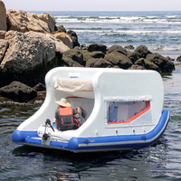 Catamaran électrique flottant de luxe étanche à l'air avec moteur bateau gonflable pour les fêtes de famille ponton flottant