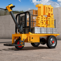 JINGLAI Carro de Carga Eléctrico de Gran Demanda, Carretilla Eléctrica con Plataforma para Obras de Construcción