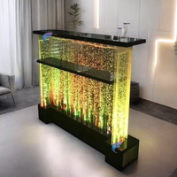 Comptoir de bar moderne en acrylique en forme de L avec éclairage LED RGB multifonctionnel pour hôtel, salon et usage commercial
