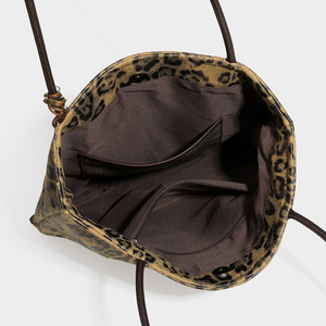Sac fourre-tout en PU imprimé léopard avec chaîne décorative, style bohème, ouverture supérieure, sac pour femme à usage quotidien, léger, sac pour ordinateur portable - Product Image 5