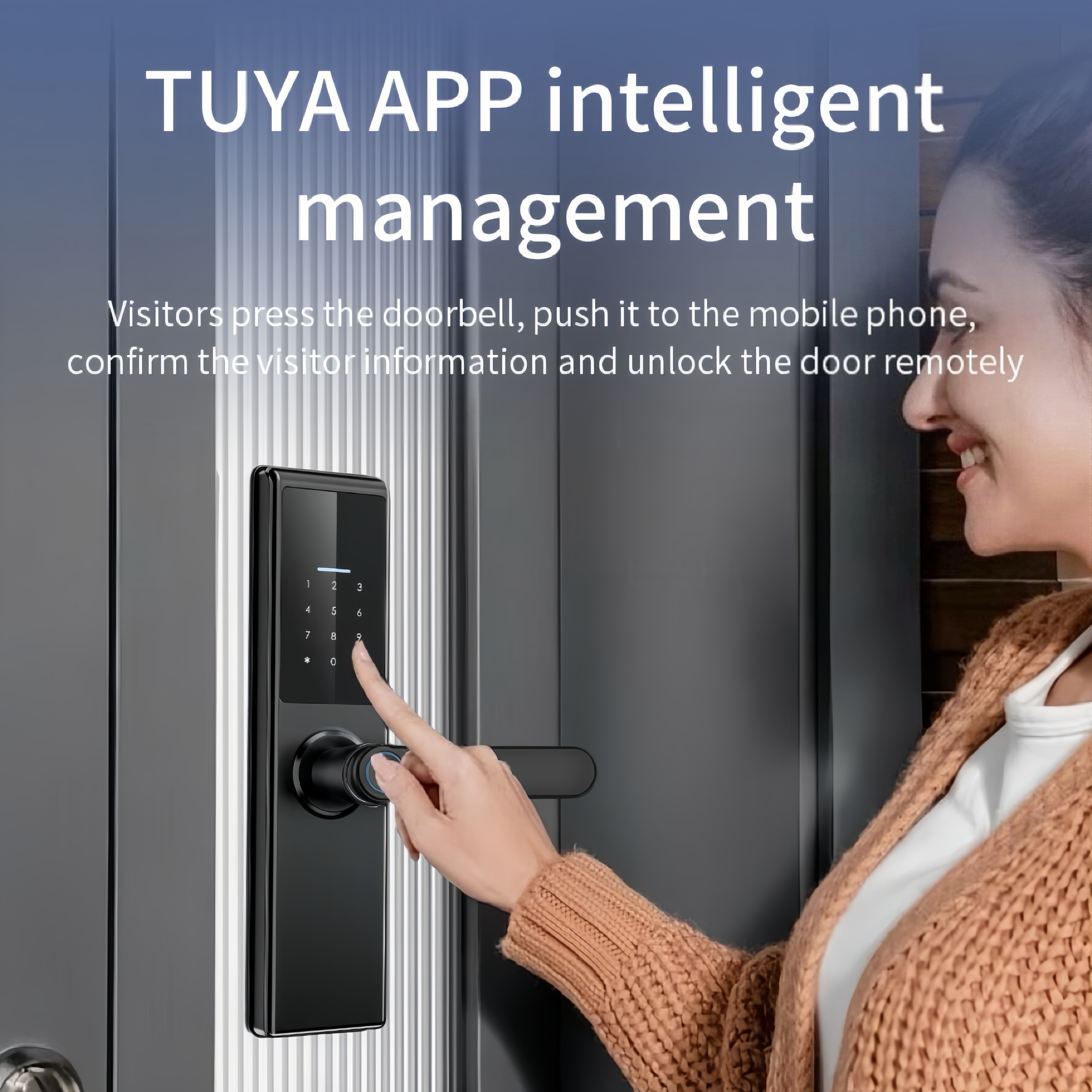Multi-languages TTlock Tuya Wifi APP Smart Locks Biometric Fingerprint Code Card Key Digital Wooden Door Lock for Home Apartment · image 5