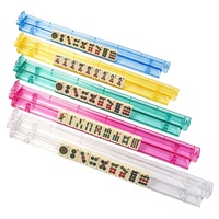 Mahjong Americano, Organizador de Cartas de Plástico Transparente de 18 Pulgadas, Multicolor, Resistente al Desgaste y a los Arañazos, Estante de Empuje Manual