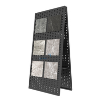 Présentoir sur pied personnalisé en fil métallique pour carreaux de marbre, quartz et granit, avec support pour panneau perforé