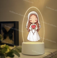 Vierge Marie et Jésus LED veilleuse religieuse USB lampe de prière catholique lueur douce Design emblématique pour autel chambre chapelet dévotion