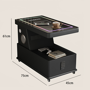 Table d'appoint intelligente multifonctionnelle à vendre, table d'appoint mobile en cuir avec chargeur, table d'appoint pour salon et <span class=keywords><strong>chambre</strong></span> à coucher avec haut-parleur - Product Image 6