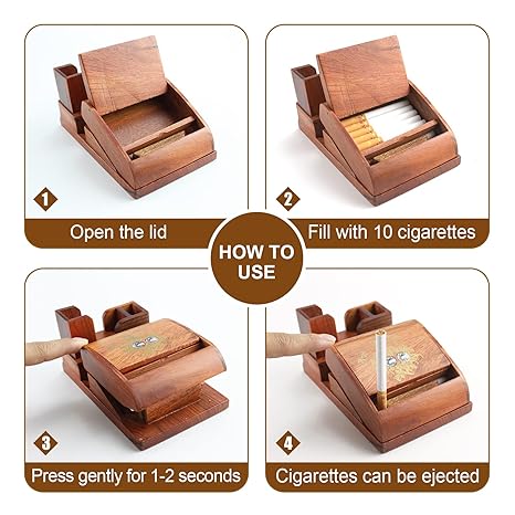 desktop cigarette box Vintage Wooden Cigarette Box Case - Custom-Made Design for Decoration,  Perfect for Businesses