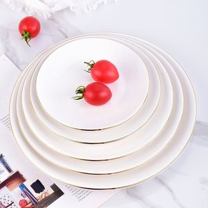Assiettes de présentation en céramique personnalisées avec bord doré, 6/7/8/9/10 pouces, vente en gros - Product Image 1