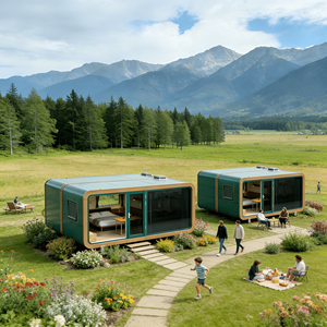 <span class=keywords><strong>Casa</strong></span> Contenedor Tipo Cabaña de Manzana con Estructura de Acero Transpirable y Ecológica, Material Reciclable para Supermercados, Edificios de Oficinas, Ecológica - Product Image 2