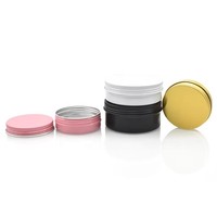 Heißer Verkauf Gold Aluminium Kosmetikglas 15ml 30ml 50ml 60ml 100ml 150ml Schwarz Weiß Aluminium Schraubglas für Kerzencreme