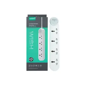 Customization Office Charge Up White Universal Multiple Protection 2m Ultra Thin Extension Power Strip 4 Way