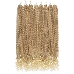 Extensiones de Cabello Trenzado <span class=keywords><strong>Senegal</strong></span>és Preestirado de Alta Calidad, 18 Pulgadas, con Puntas Rizadas, Sintético, para Crochet, Venta al Por Mayor - Product Image 5