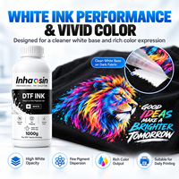 Set Tinta DTF CMYK Putih 5 Warna Kepadatan Tinggi untuk Pencetakan Kanvas Denim Hoodie, Film Bubuk Aliran Halus Vivid, Langsung dari Pabrik