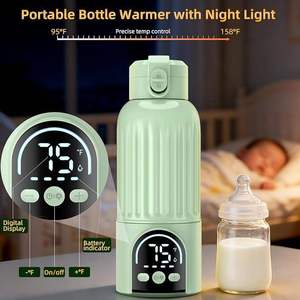 Chauffe-biberon intelligent portable avec affichage numérique, couleur vert menthe, fonctionne sur piles - Product Image 3
