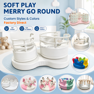 Carrusel de juego suave blanco para interiores Paseo al aire libre Eléctrico motorizado Merry Go Round Soft Play para área de juegos para niños - Product Image 2