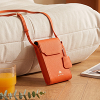 Sac bandoulière pour téléphone en cuir véritable REALIKE, petite pochette pour téléphone portable avec bandoulière réglable pour femmes, pour un usage quotidien