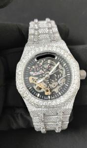 Reloj Analógico de Acero Inoxidable de Primera Calidad con Piedras de Moissanita, Movimiento Automático para una Belleza Impresionante, Lujo y Precisión - Product Image 5