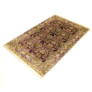 5x8ft Hand Made Silk Rug Dubai Silk Carpet Area Carpet With Persian Design