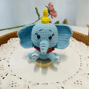 Handmade Crochet Knitting Cute Cartoon Yarn Keychain Pendant DIY Artificial Style Animal Dolls For Gift Giving