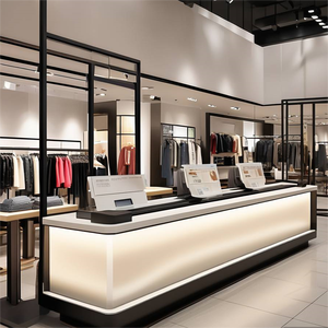 Bancone del cassiere del supermercato <span class=keywords><strong>bianco</strong></span> classico della fabbrica bancone del cassiere di Design moderno della farmacia bancone del cassiere - Product Image 5