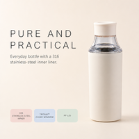 Nouvelle bouteille isotherme pour café froid en acier inoxydable 316 avec infuseur à thé transparent en Tritan, 350/450 ml, tasse portable pour le sport et les voyages en extérieur