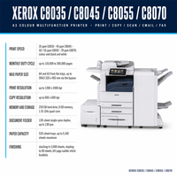 Imprimante et scanner couleur haute vitesse A3/A4 avec mémoire 8 Go, photocopieuse d'occasion pour Xerox C8035/C8045/C8055/C8070